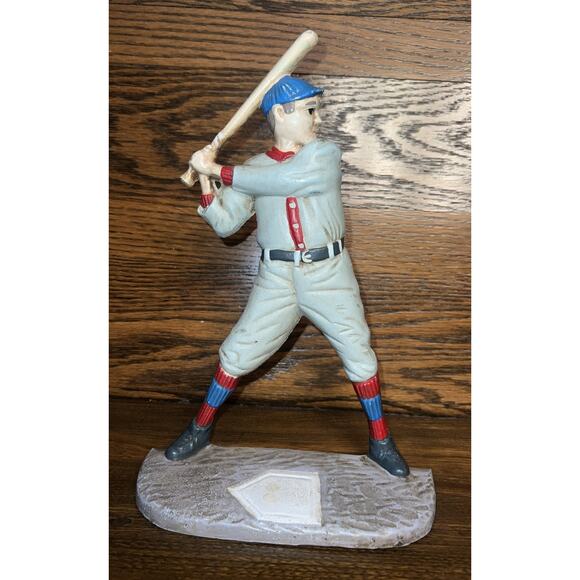 VINTAGE Painted Cast Iron Baseball Player Door Stop Midwest Importers 9.75" - Picture 6 of 7